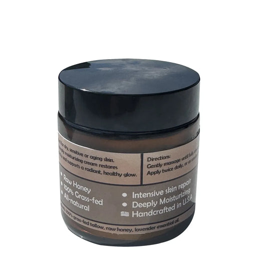 100% Whipped Grass-Fed Tallow and honey 4 oz Lavender essential oils