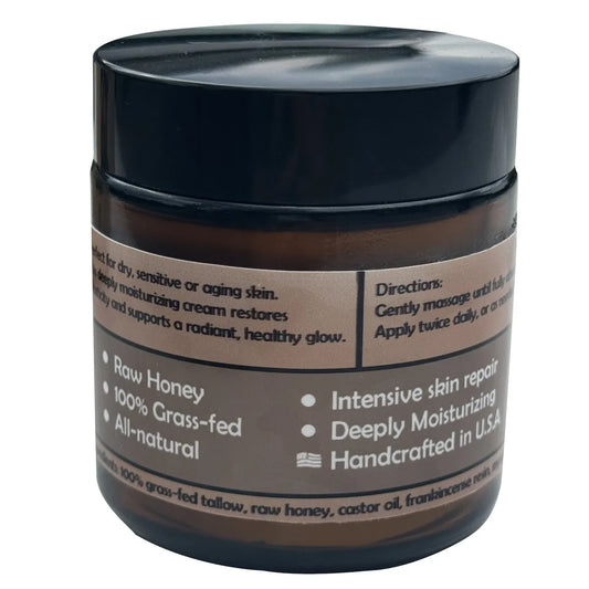 100% Whipped Grass-Fed Tallow and honey 4 oz Frankincense and Myrrh