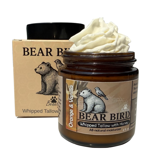 100% Whipped Grass-Fed Tallow and honey 4 oz Orange and Vanilla