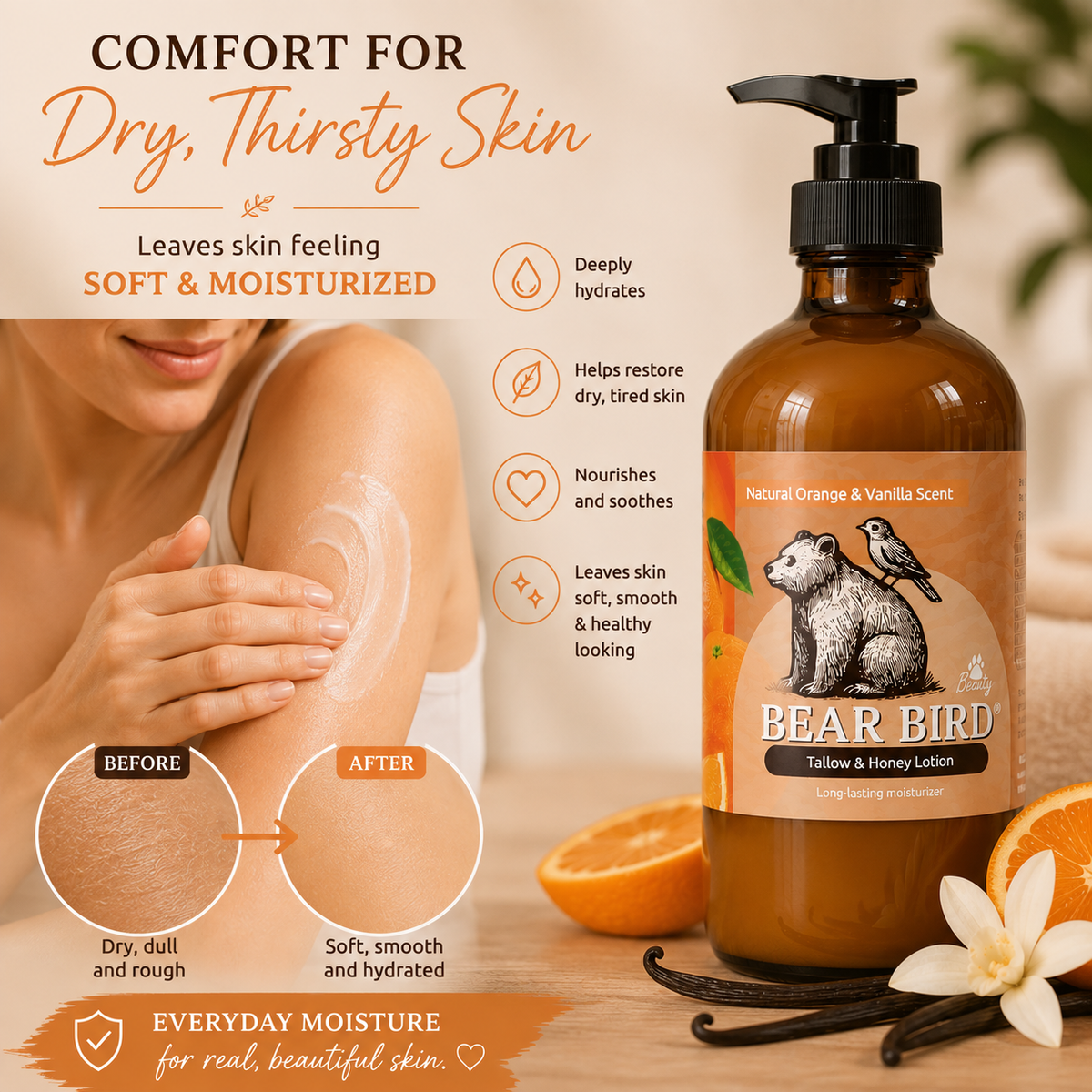 Tallow body lotion, cream, balm, Dy Skin. Anti-ageing, Creepy skin, All natural, Dry skin, rough feet, Hand, Olive oil, Raw honey, Winter itch, sensitive skin,