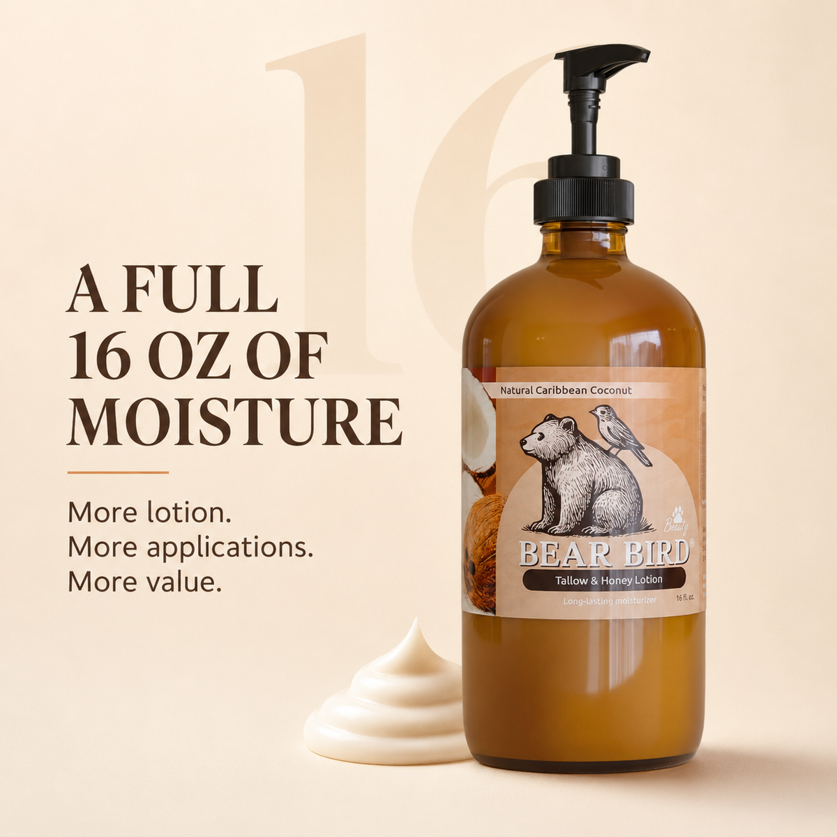 dry skin, creepy skin, body lotion Tallow grass-fed , Honey 