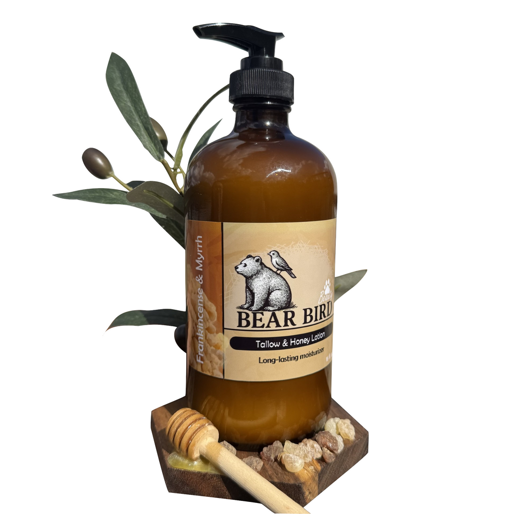 Frankincense and Myrrh Bear Bird Tallow & Honey Lotion