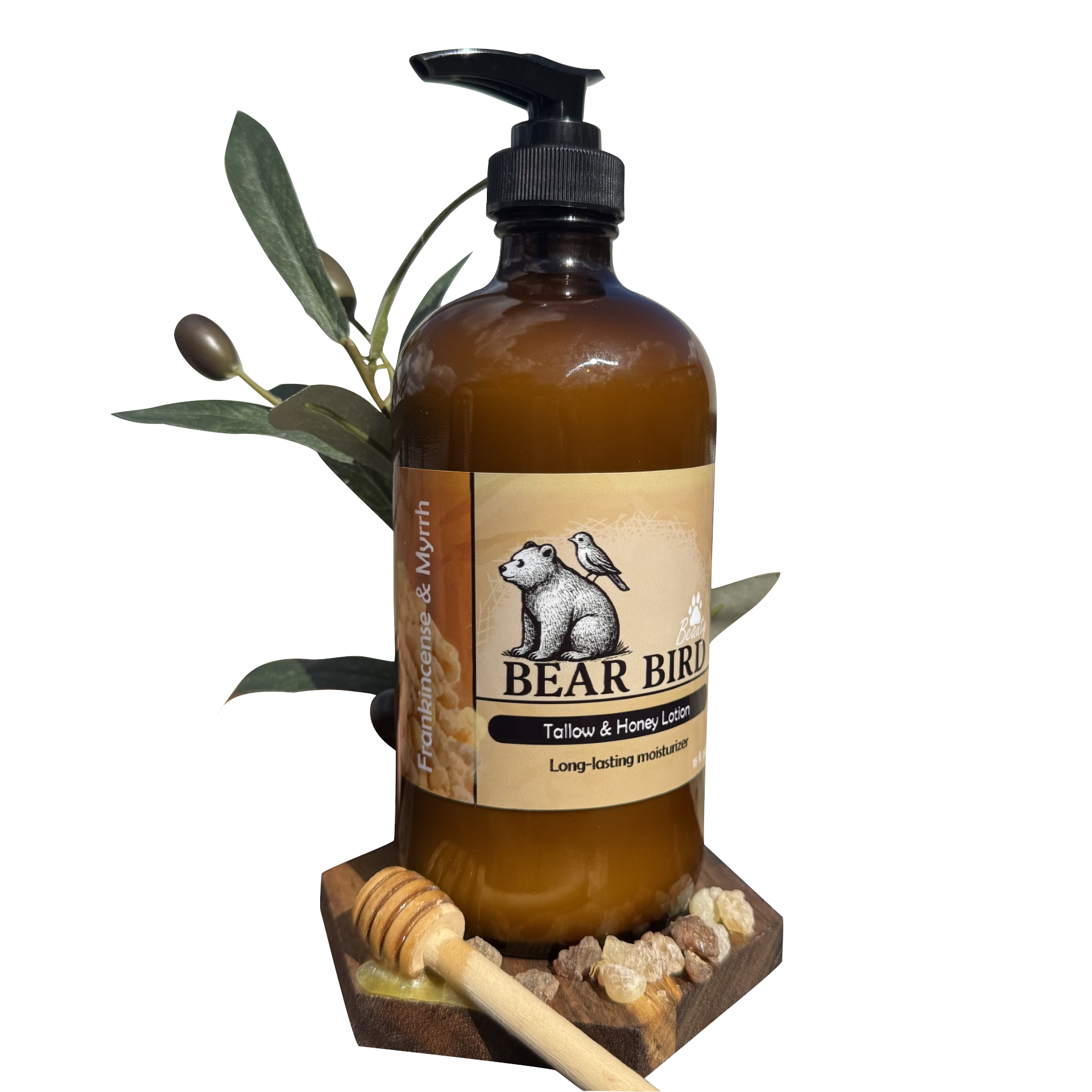 Frankincense and Myrrh Bear Bird Tallow & Honey Lotion