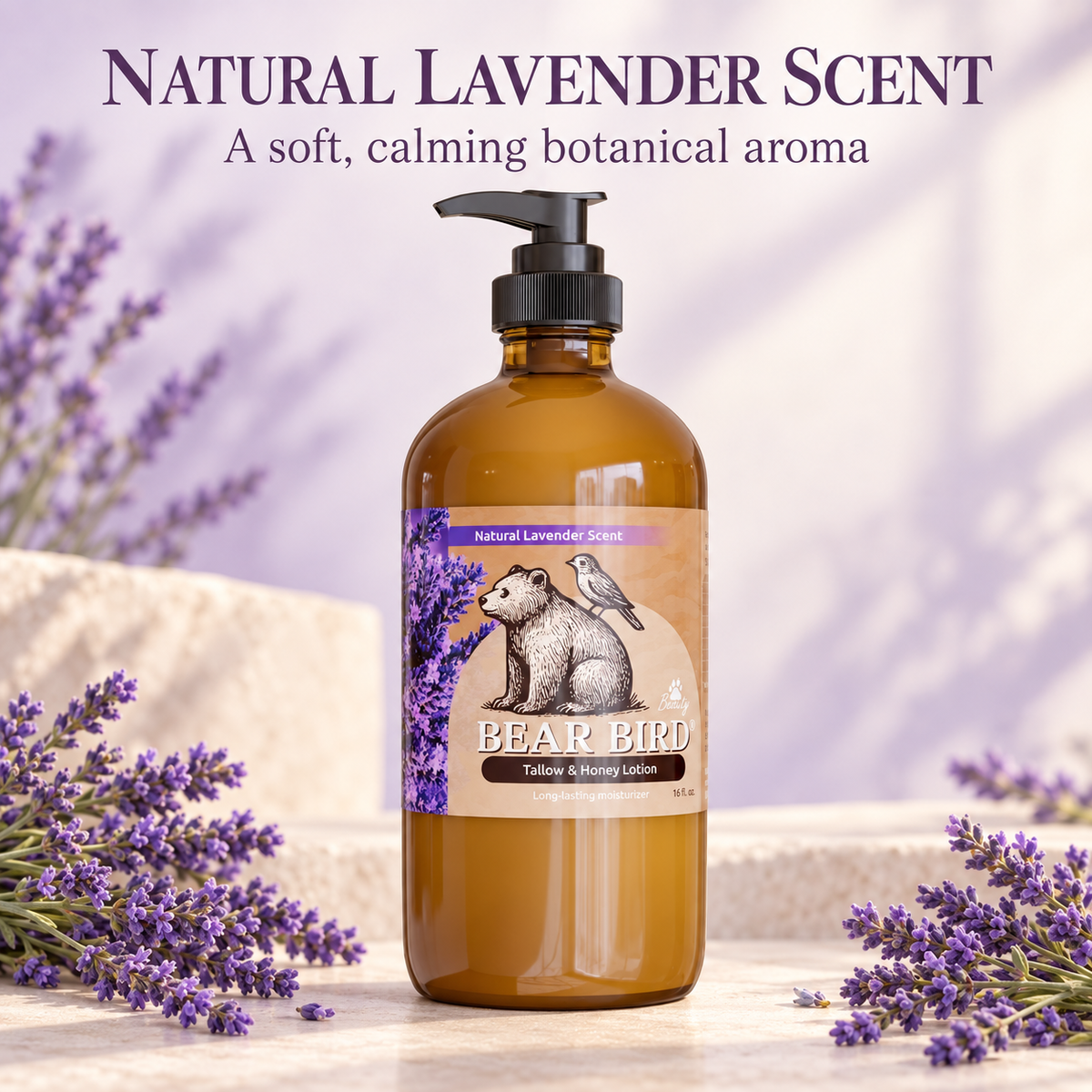 tallow lotion, cream, body, natural, organic, non-toxic grass-fed, olive oil, raw honey lavender essential oil