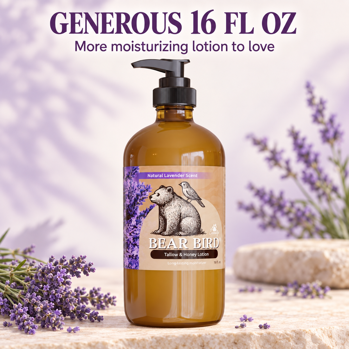 tallow lotion, cream, body, natural, organic, non-toxic grass-fed, olive oil, raw honey lavender essential oil